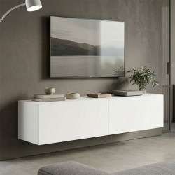 Έπιπλο τηλεόρασης επιτοίχιο με Led Rival  λευκό 120x35x30εκ