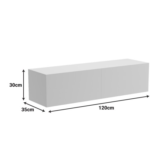 Έπιπλο τηλεόρασης επιτοίχιο με Led Rival  λευκό 120x35x30εκ