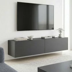 Έπιπλο τηλεόρασης επιτοίχιο με Led Rival  ανθρακί 120x35x30εκ
