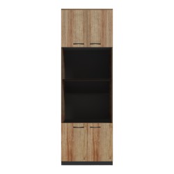 Ντουλάπα κουζίνας Rowan  σε ανθρακί-oak απόχρωση 60x42x182εκ