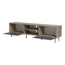 Έπιπλο τηλεόρασης Gorna  sonoma-ανθρακί 180x35x48.6εκ
