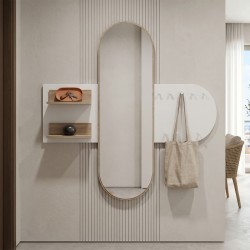 Κρεμάστρα με καθρέπτη Baunty  sonoma-λευκό 125x11x122εκ