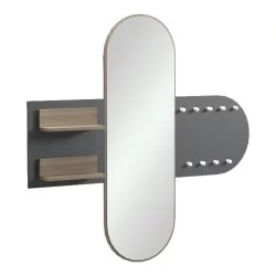 Κρεμάστρα με καθρέπτη Baunty  sonoma-ανθρακί 125x11x122εκ