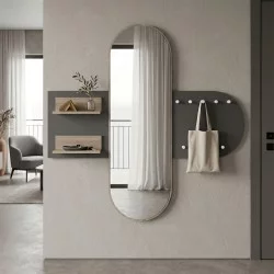 Κρεμάστρα με καθρέπτη Baunty  sonoma-ανθρακί 125x11x122εκ