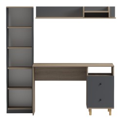 Σύνθεση γραφείου Kontor  sonoma-ανθρακί 120x50x160εκ