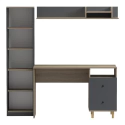 Σύνθεση γραφείου Kontor  sonoma-ανθρακί 160x50x158,2εκ