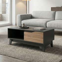 Τραπέζι σαλονιού Judas  ανθρακί-sonoma 90x45x38.5εκ