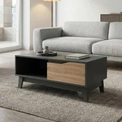 Τραπέζι σαλονιού Judas  ανθρακί-sonoma 90x45x38.5εκ