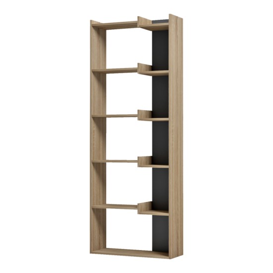 Βιβλιοθήκη Corpus  sonoma - ανθρακί 61x22x162εκ