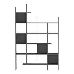 Βιβλιοθήκη Manco  ανθρακί 122x25.5x188εκ