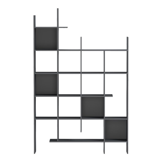 Βιβλιοθήκη Manco  ανθρακί 122x25.5x188εκ