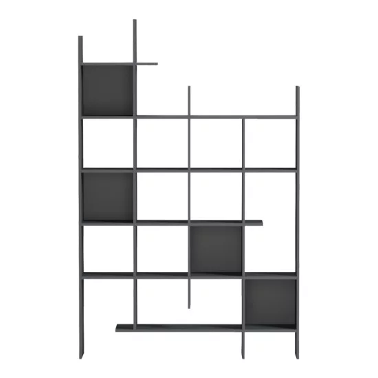 Βιβλιοθήκη Manco  ανθρακί 122x25.5x188εκ