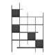 Βιβλιοθήκη Manco  ανθρακί 122x25.5x188εκ