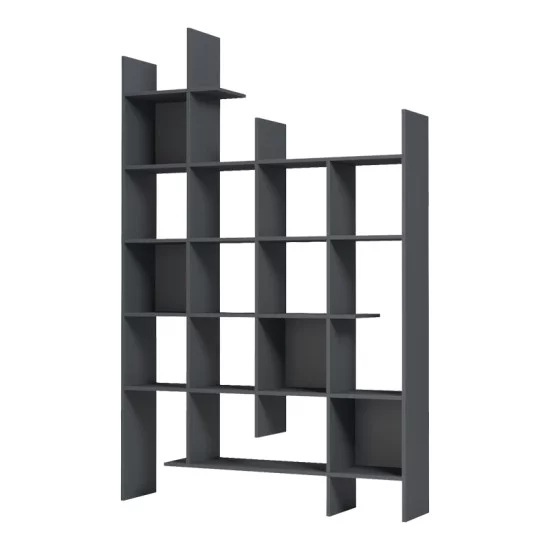 Βιβλιοθήκη Manco  ανθρακί 122x25.5x188εκ