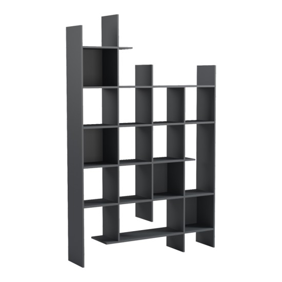 Βιβλιοθήκη Manco  ανθρακί 122x25.5x188εκ