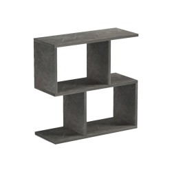 Βοηθητικό τραπέζι-βιβλιοθήκη Wesmol  ανθρακί όψη μαρμάρου 50x20x50εκ
