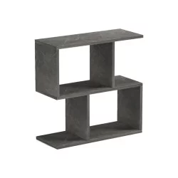 Βοηθητικό τραπέζι-βιβλιοθήκη Wesmol  ανθρακί όψη μαρμάρου 50x20x50εκ