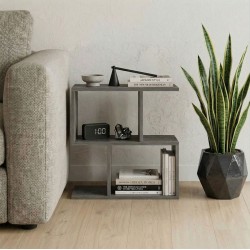 Βοηθητικό τραπέζι-βιβλιοθήκη Wesmol  ανθρακί όψη μαρμάρου 50x20x50εκ