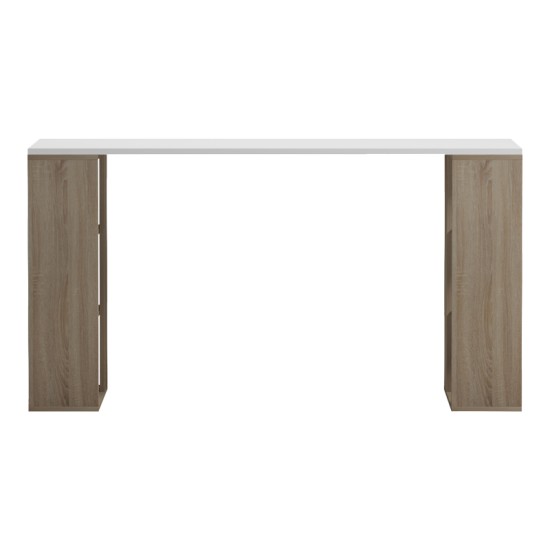 Γραφείο με ραφιέρα  Colmar  sonoma-λευκό 140x60x75εκ