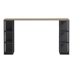 Γραφείο με ραφιέρα Colmar  ανθρακί- sonoma 140x60x75εκ