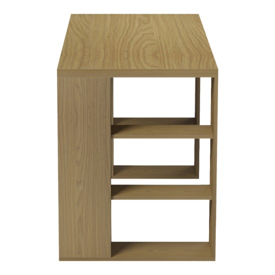 Γραφείο με ραφιέρα Colmar  σε ανοιχτό καρυδί 140x60x75εκ