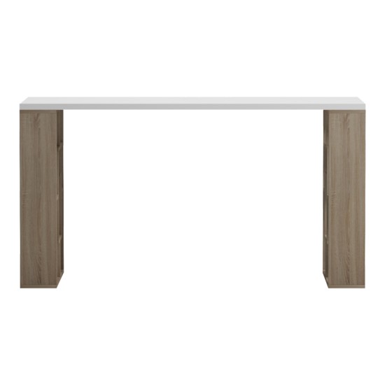 Γραφείο με ραφιέρα Labirent  sonoma-λευκό 140x60x75εκ