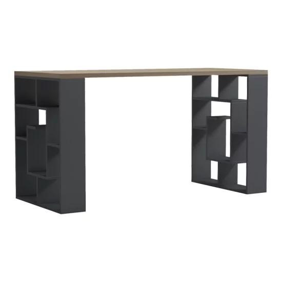 Γραφείο εργασίας Lovet  ανθρακί-sonoma 140x60x75εκ