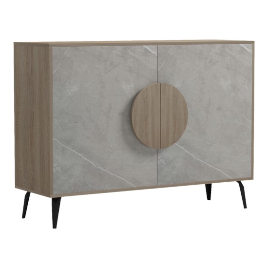 Μπουφές Gora  sonoma-μπεζ οψη μαρμαρου 110x35.5x82εκ