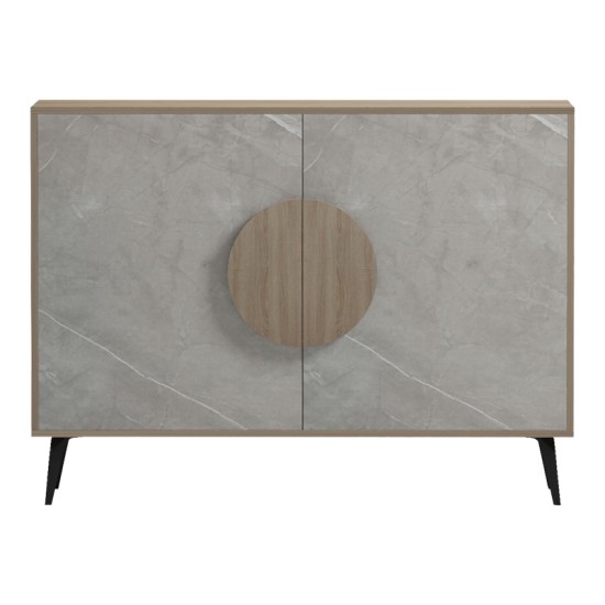 Μπουφές Gora  sonoma-μπεζ οψη μαρμαρου 110x35.5x82εκ