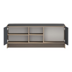 Έπιπλο εισόδου σκαμπό-παπουτσοθήκη Zulla  10 ζεύγων sonoma- ανθρακί 110x37x43εκ