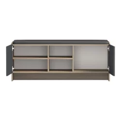 Έπιπλο εισόδου σκαμπό-παπουτσοθήκη Zulla  10 ζεύγων sonoma- ανθρακί 110x37x43εκ