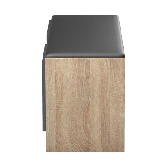 Έπιπλο εισόδου σκαμπό-παπουτσοθήκη Zulla  10 ζεύγων sonoma- ανθρακί 110x37x43εκ