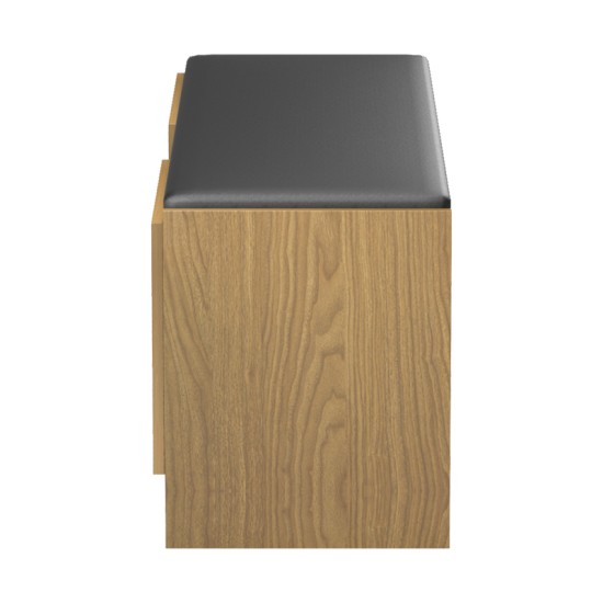 Έπιπλο εισόδου σκαμπό-παπουτσοθήκη Zulla  10 ζεύγων ανοιχτό καρυδί 110x37x43εκ