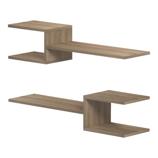 Ραφιέρα τοίχου Sumpa  2 τεμ sonoma 65x20x18εκ