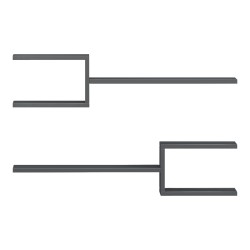 Ραφιέρα τοίχου Sumpa  2τεμ ανθρακί 65x20x18εκ