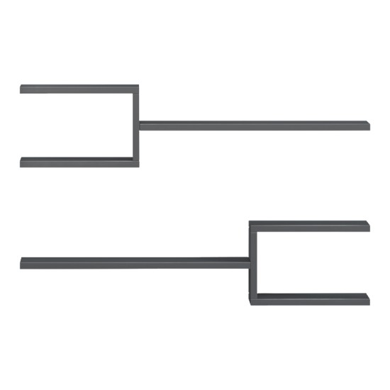 Ραφιέρα τοίχου Sumpa  2τεμ ανθρακί 65x20x18εκ