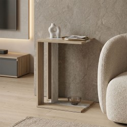 Βοηθητικό τραπέζι Muju  sonoma- μπεζ οψη μαρμάρου  30x40x55εκ