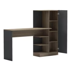 Γραφείο με βιβλιοθήκη και ντουλάπι Ofisio  sonoma-ανθρακί 152.3x40x120εκ