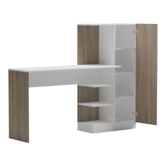 Γραφείο με βιβλιοθήκη και ντουλάπι Ofisio  sonoma-λευκό 152.3x40x120εκ