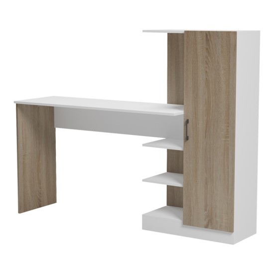 Γραφείο με βιβλιοθήκη και ντουλάπι Ofisio  sonoma-λευκό 152.3x40x120εκ