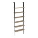 Βιβλιοθήκη επιτοίχια Dimmo  sonoma-μαύρο μέταλλο 60x20x180εκ