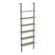 Βιβλιοθήκη επιτοίχια Dimmo  sonoma-μαύρο μέταλλο 60x20x180εκ