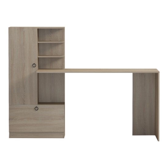 Γραφείο εργασίας με βιβλιοθήκη Felanbo  sonoma 160x60x125εκ