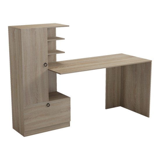 Γραφείο εργασίας με βιβλιοθήκη Felanbo  sonoma 160x60x125εκ