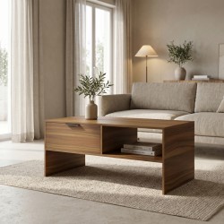 Τραπέζι σαλονιού Felina  καρυδί 100x50x45εκ