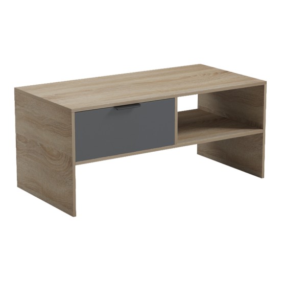 Τραπέζι σαλονιού Felina  sonoma-ανθρακί 100x50x45εκ