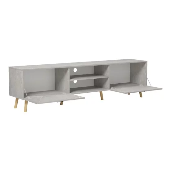 Έπιπλο τηλεόρασης Gorna  μπεζ εφέ μαρμάρου 180x35x48.6εκ
