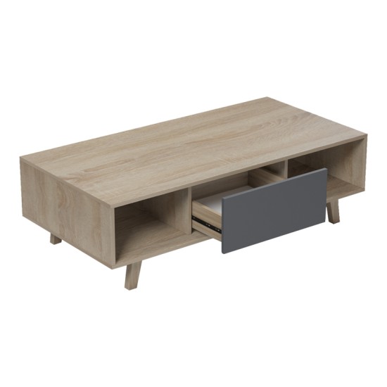 Τραπέζι σαλονιού Elonza  sonoma-ανθρακί 120x60x36εκ