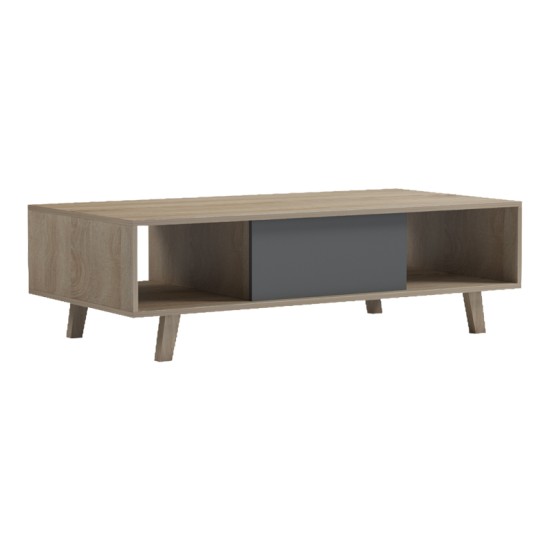 Τραπέζι σαλονιού Elonza  sonoma-ανθρακί 120x60x36εκ
