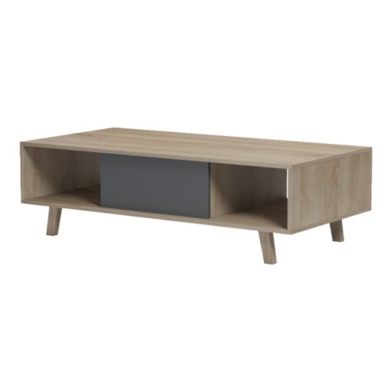Τραπέζι σαλονιού Elonza  sonoma-ανθρακί 120x60x36εκ